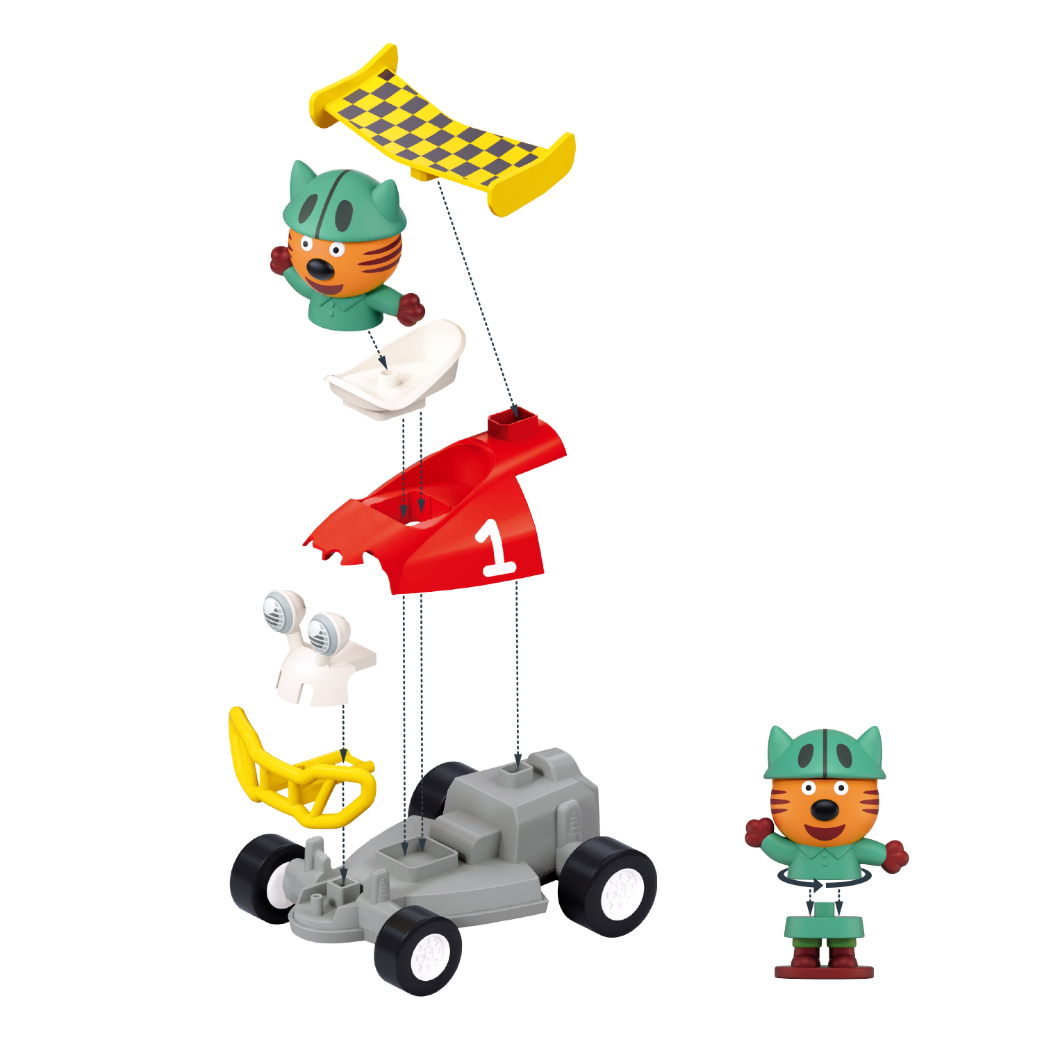 Конструктор SLUBAN Коржик на ракете 7 дет. - фото 4