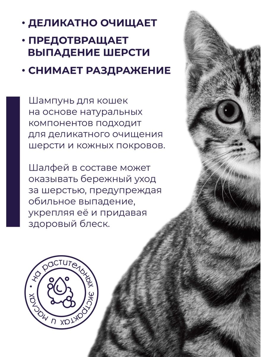 Шампунь натуральный Woofik для кошек 200 мл пластик - фото 3