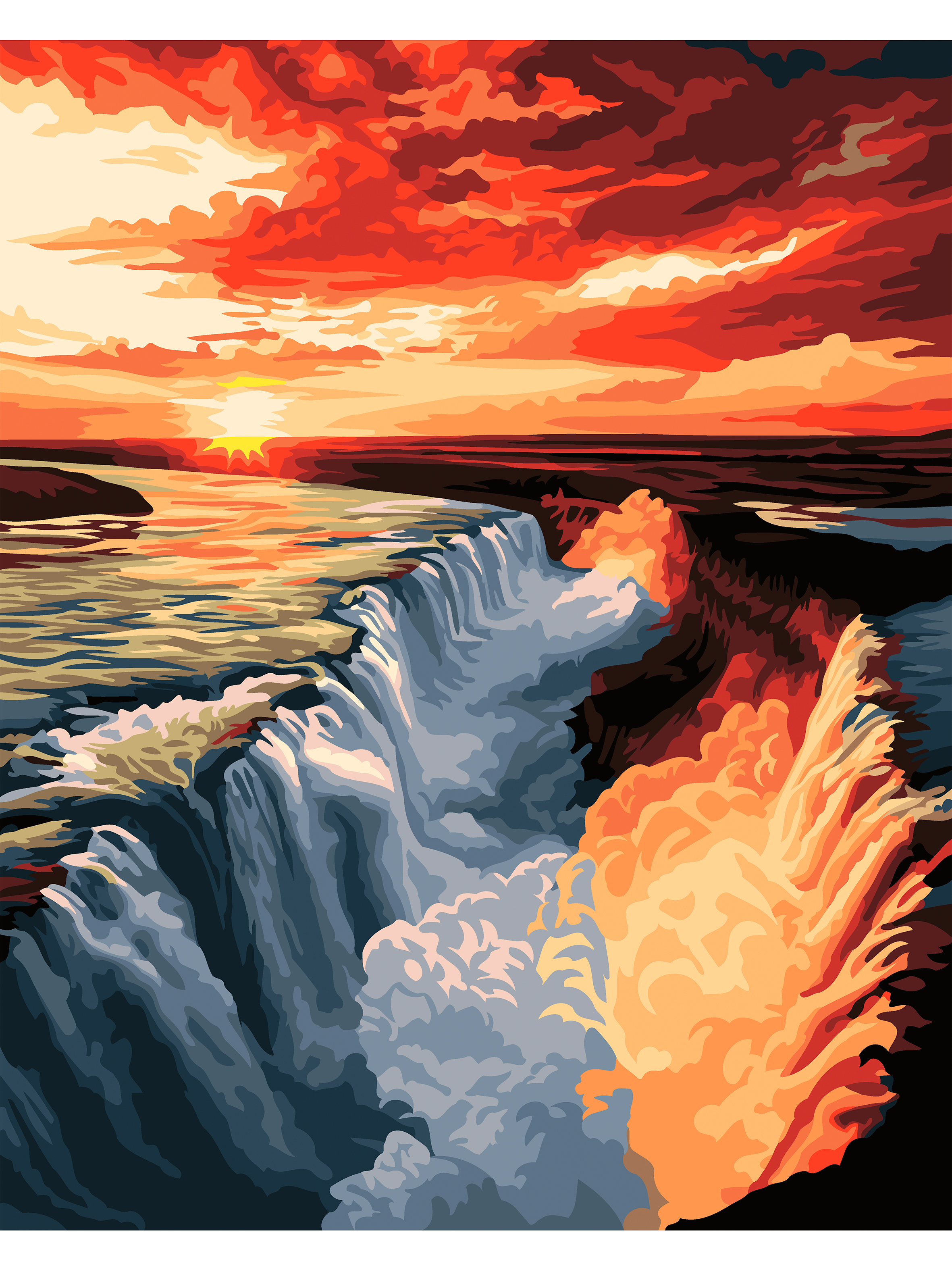 Картина по номерам Art sensation Водопад в ущелье в ассортименте - фото 2