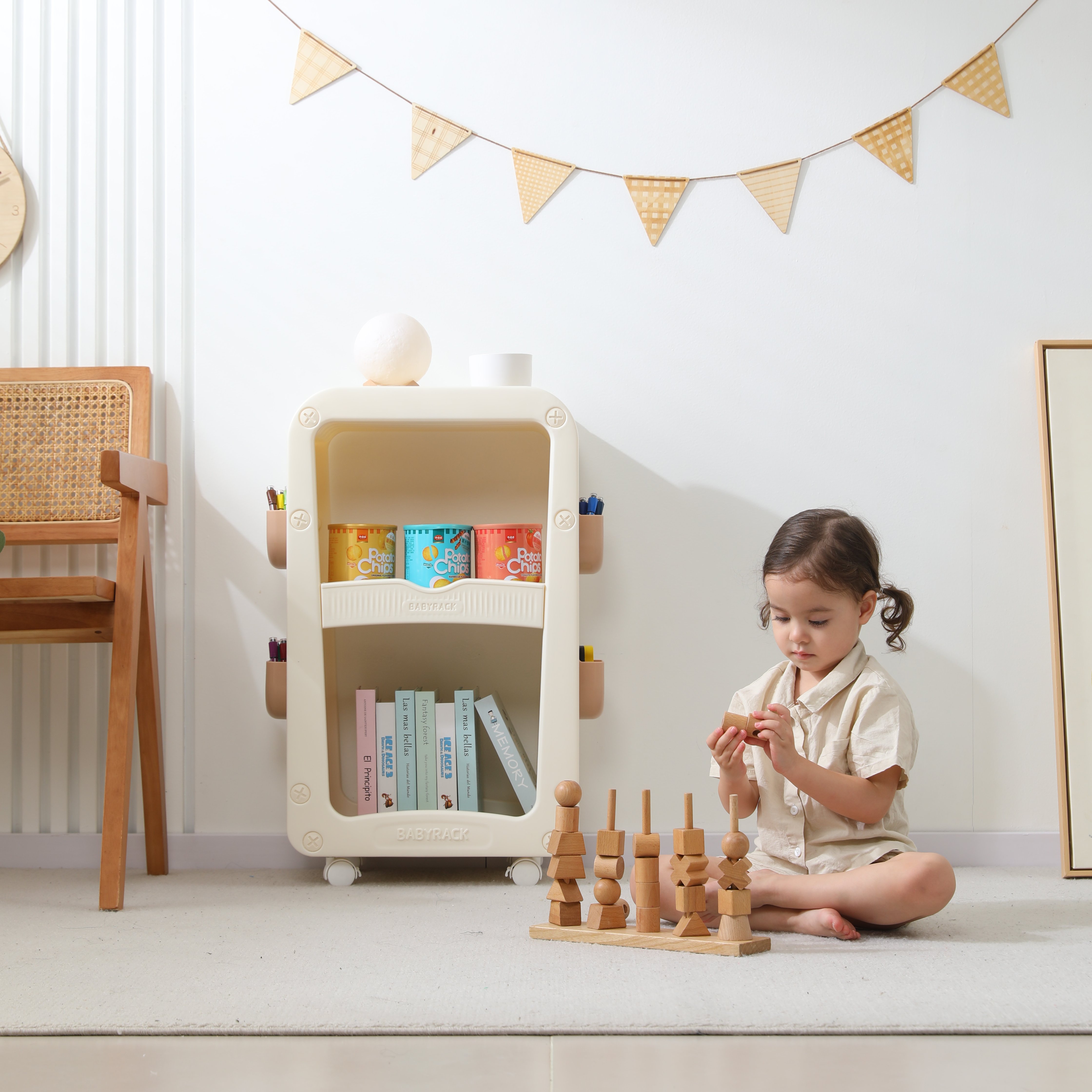 Тумба-стеллаж UNIX Kids Babyrack 3 levels Camel - фото 15