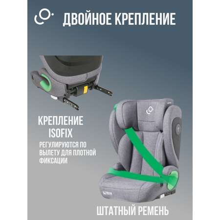 Автокресло SoonSung Isofix 2/3 (15-36 кг) серый