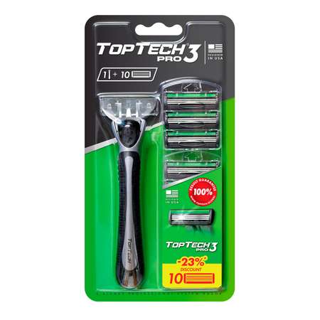 Бритва мужская TopTech PRO3 1 бритва + 10 сменных кассет