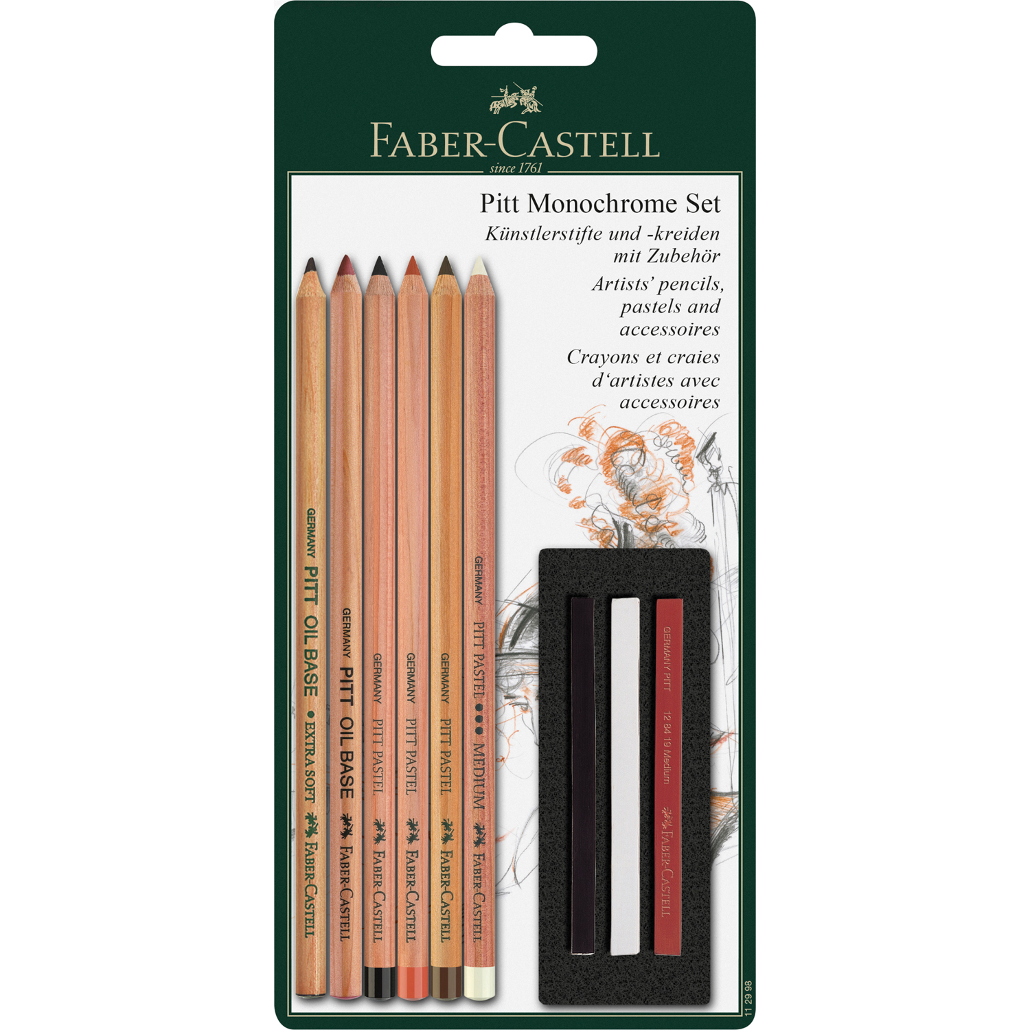 Набор для рисования Faber Castell Pitt Monochrome 9 шт. - фото 1