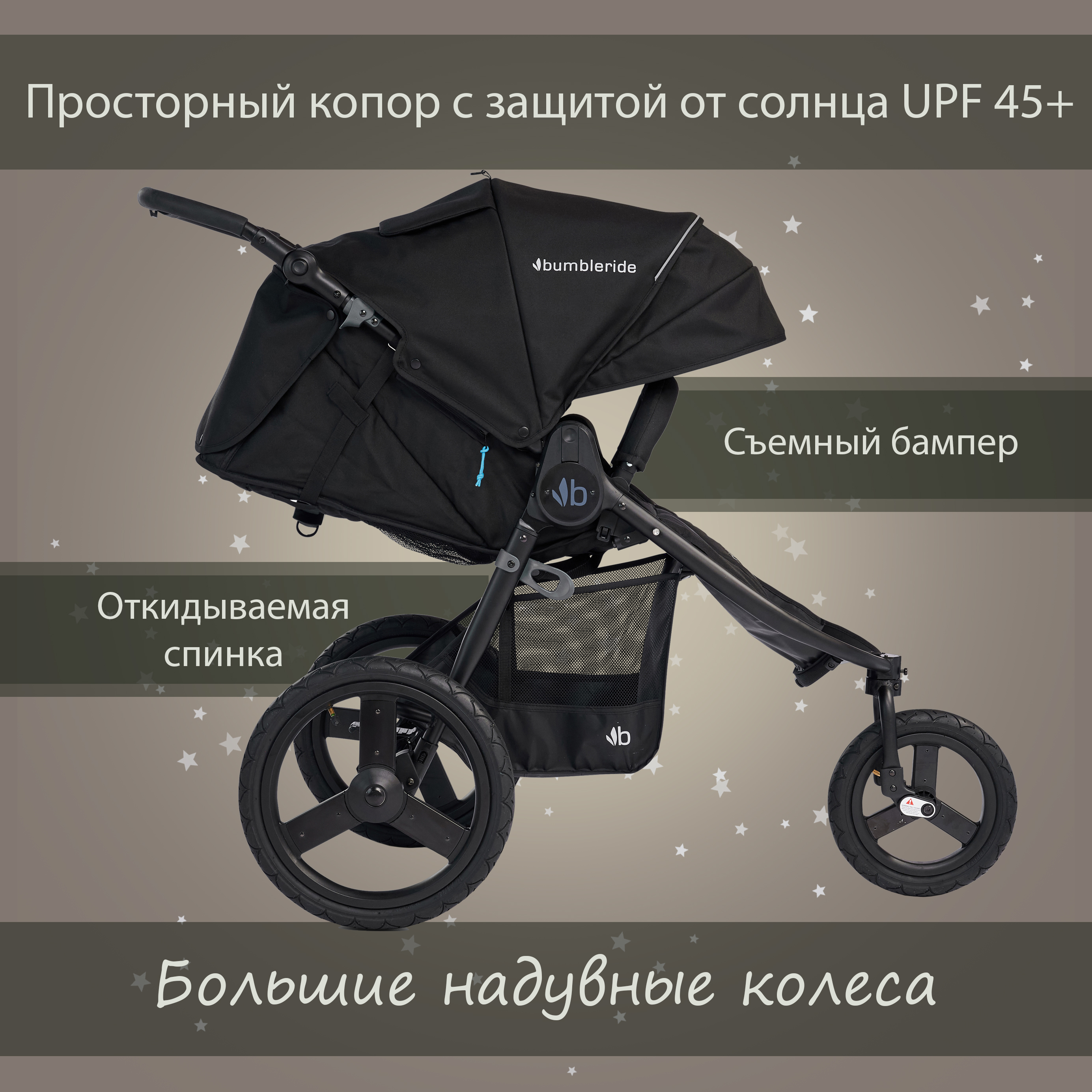 Коляска прогулочная Bumbleride Speed / Supernova синий - фото 7