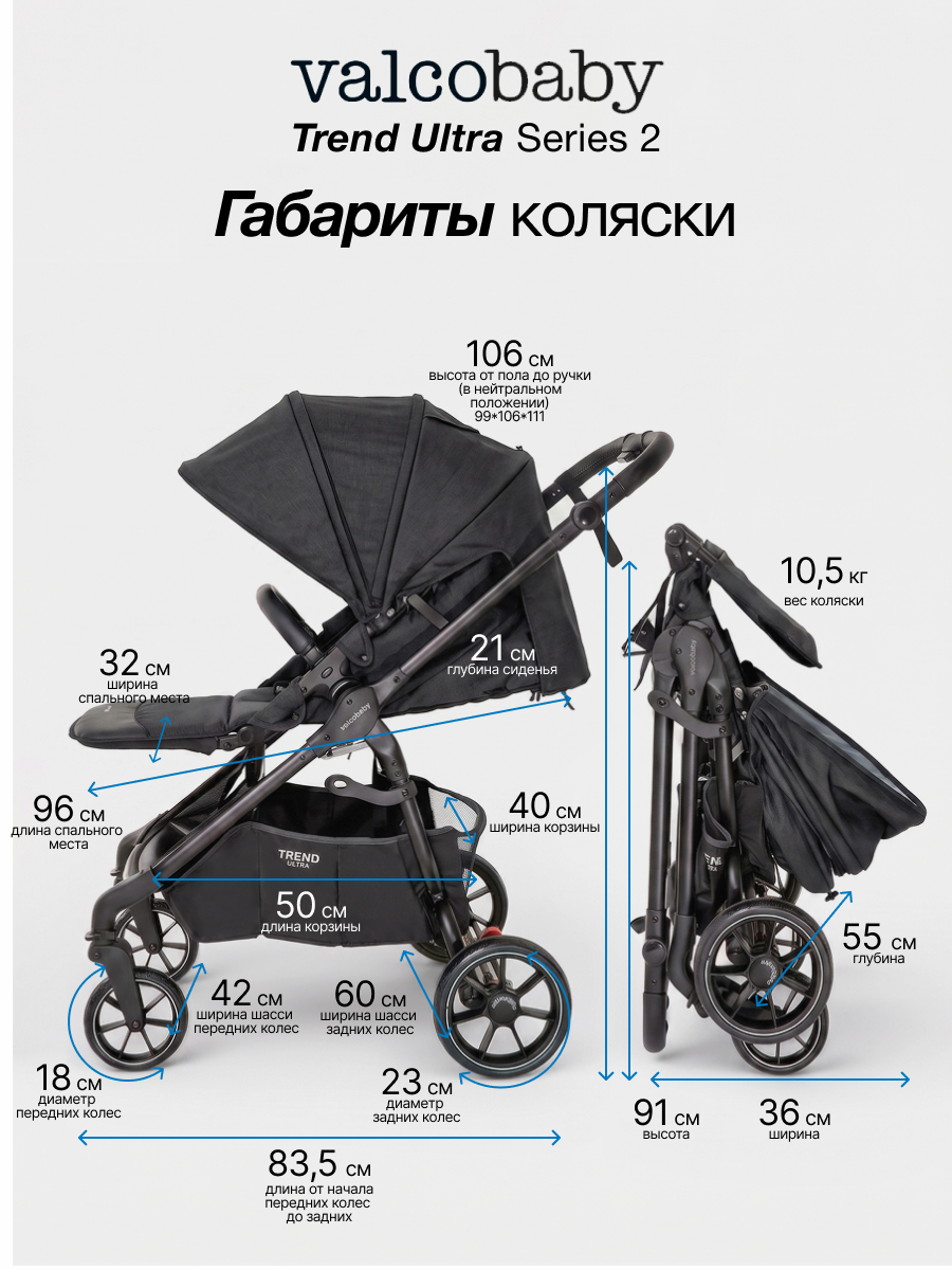 Коляска прогулочная Valco baby Trend Ultra серия 2 черный - фото 10