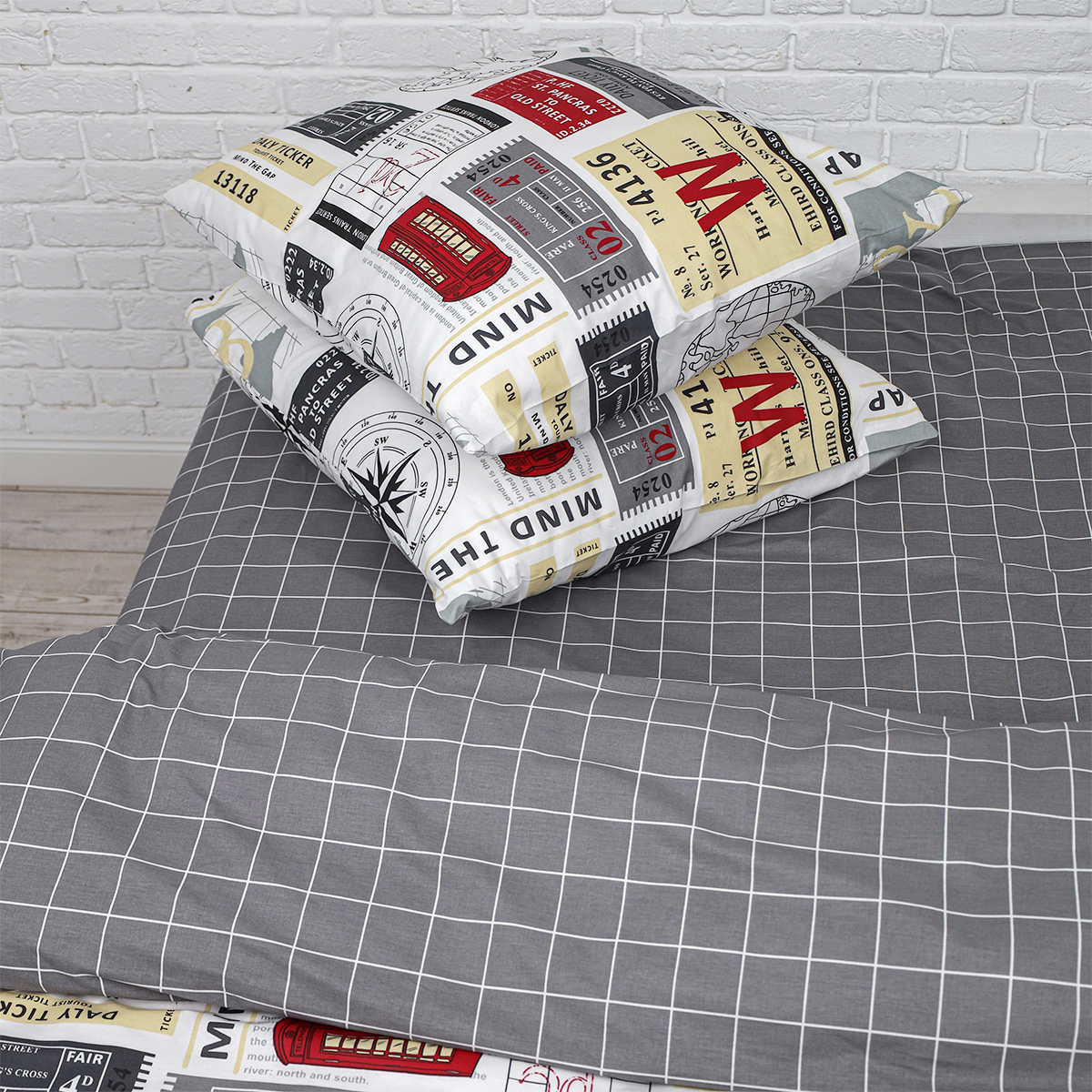 Комплект постельного белья BRAVO Ньюз семейный 5 предм. - фото 5