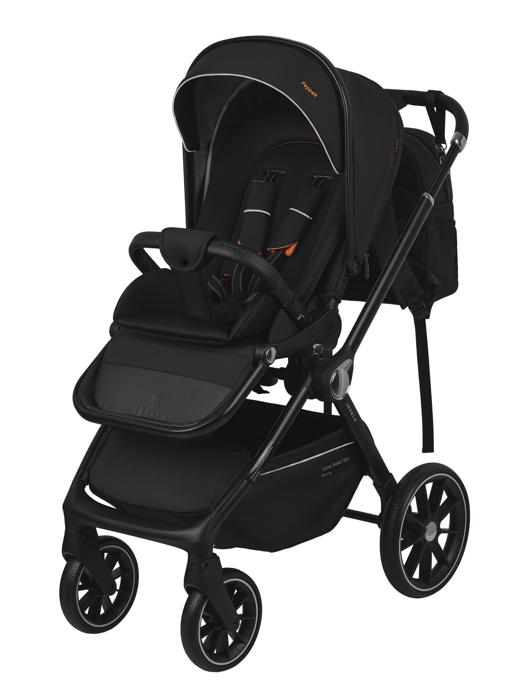 Коляска 3в1 JOVOLA Pepper 3в1 черный - фото 21
