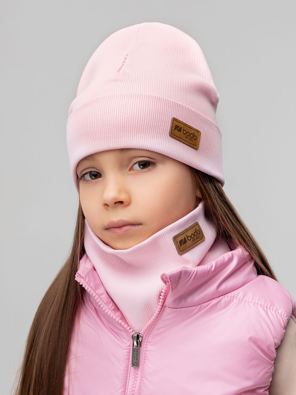 Шапка и снуд Bodo 13-201MU_розовый - фото 1
