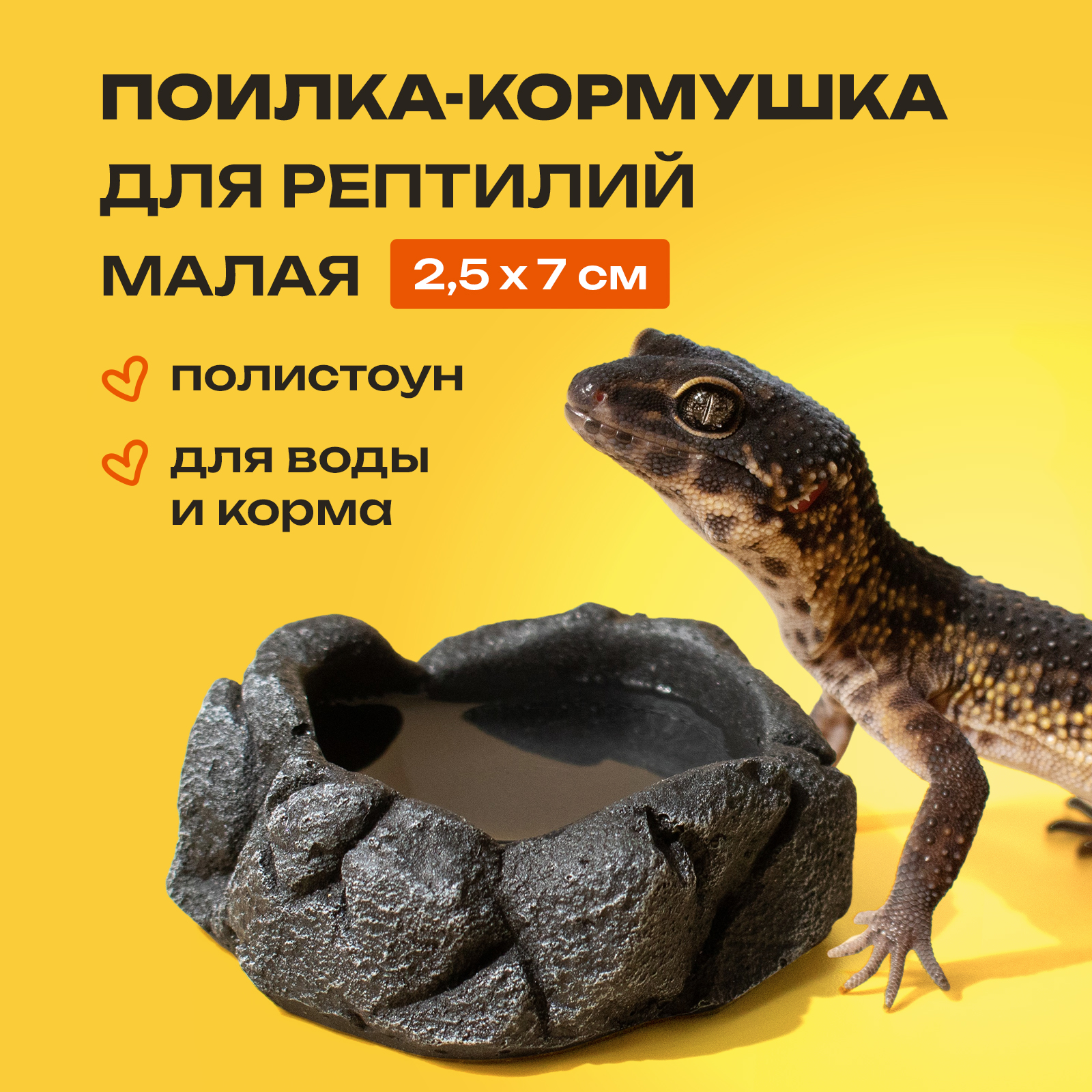 Поилка кормушка PETPOWER для рептилий эублефара в террариум - фото 1