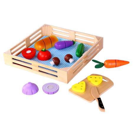 Игровой набор Tooky Toy продукты, прилавок, касса, тележки и корзинки