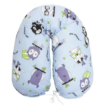 Подушка для беременных AmaroBaby 170х25 см Совы голубой