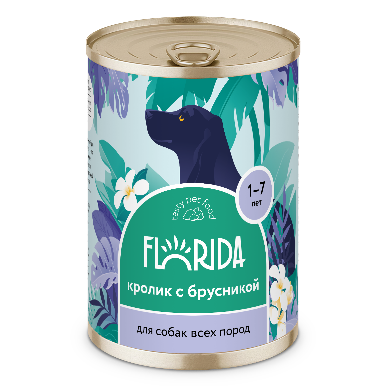 Консервы для собак Florida кролик с брусникой 400г - фото 1