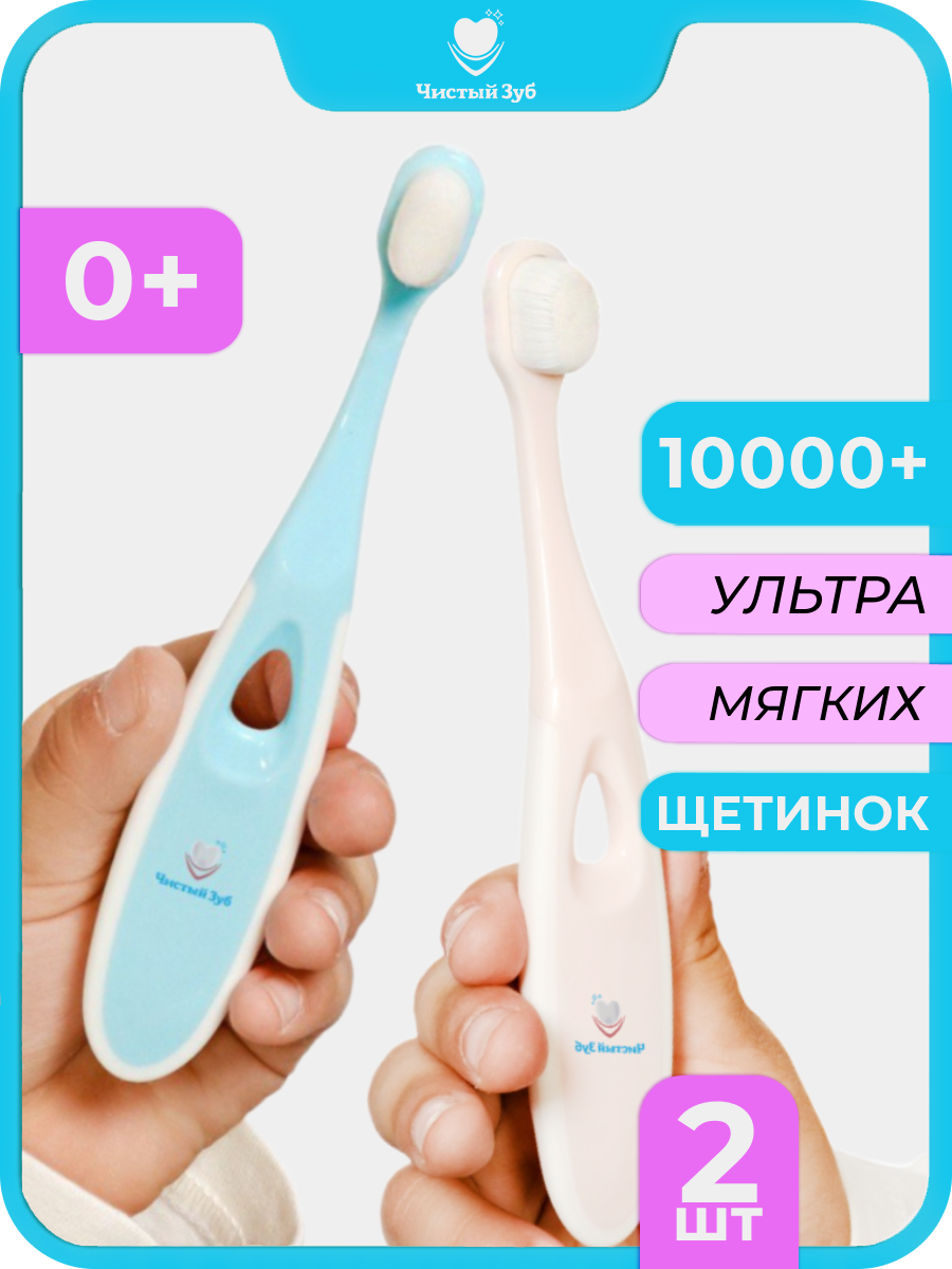Зубная щетка классическая Чистый Зуб от 0 лет 2 шт. - фото 1