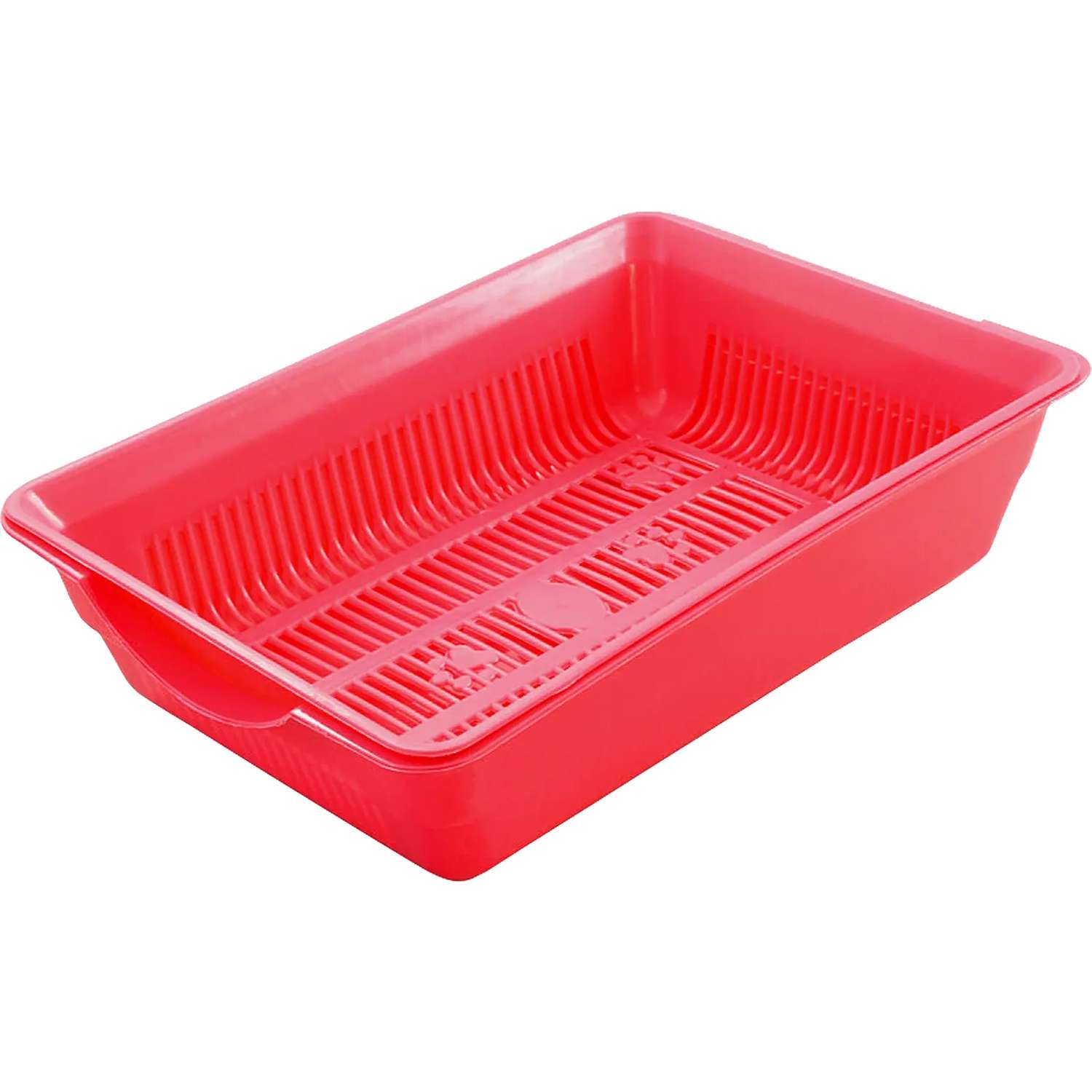 Туалет для кошек Gamma Лапки высокий с цветной сеткой голубой 350/250/90мм - фото 1