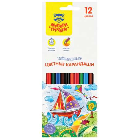 Карандаши цветные Мульти Пульти 12 шт.