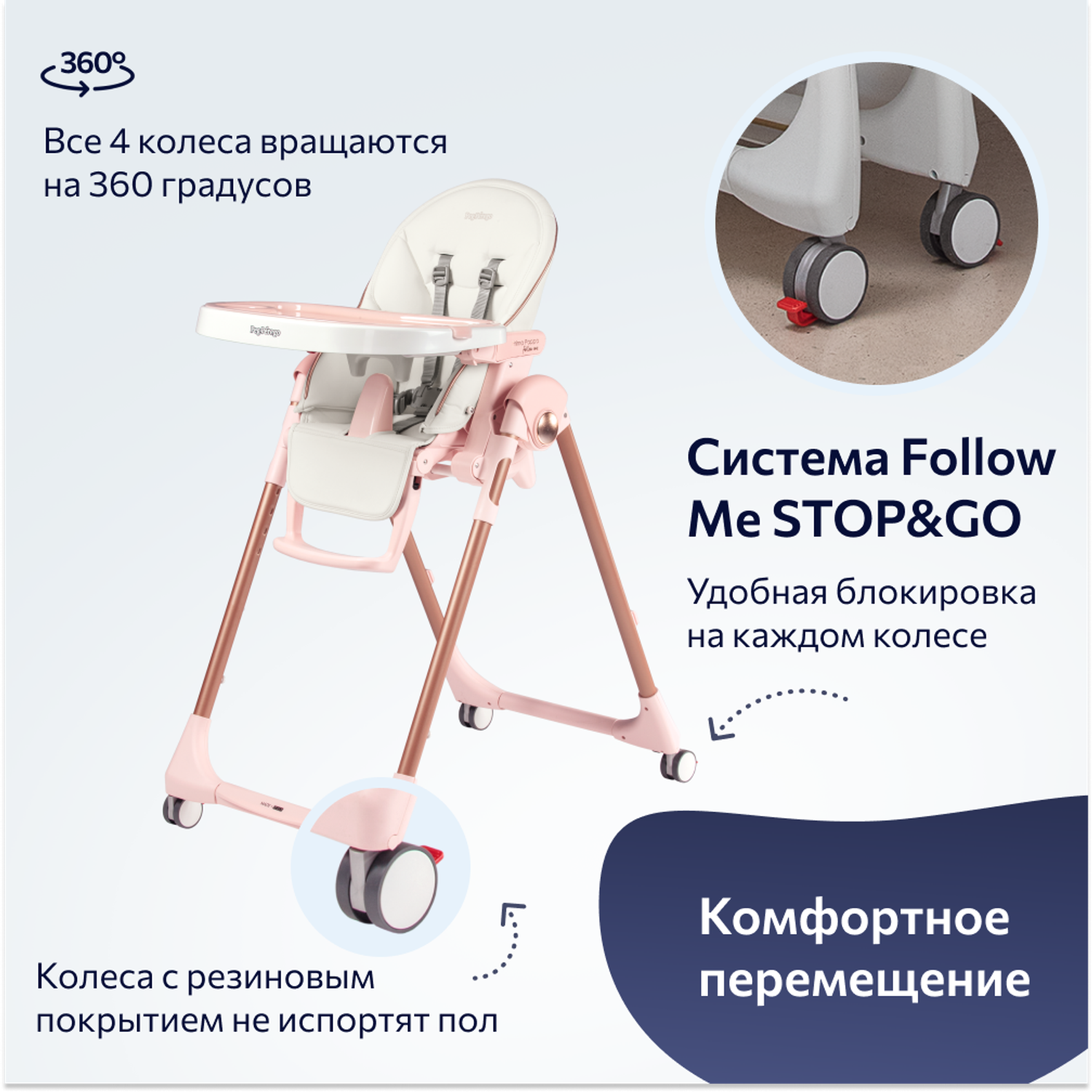 Стульчик для кормления Peg-Perego Prima Pappa Follow Me классический - фото 7
