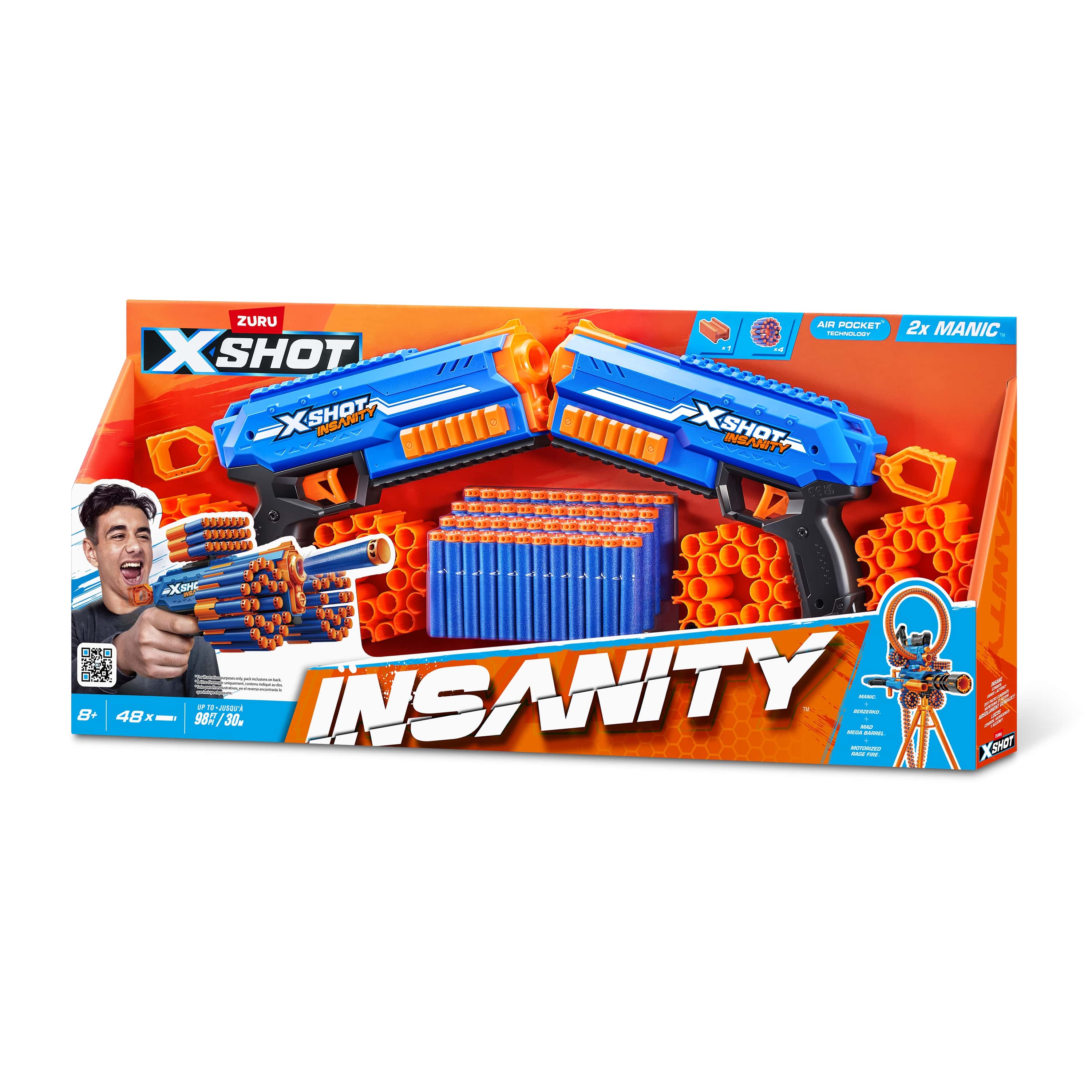 Бластер Zuru XSHOT  Insanity Manic 2 бластера и 48 стрел - фото 17