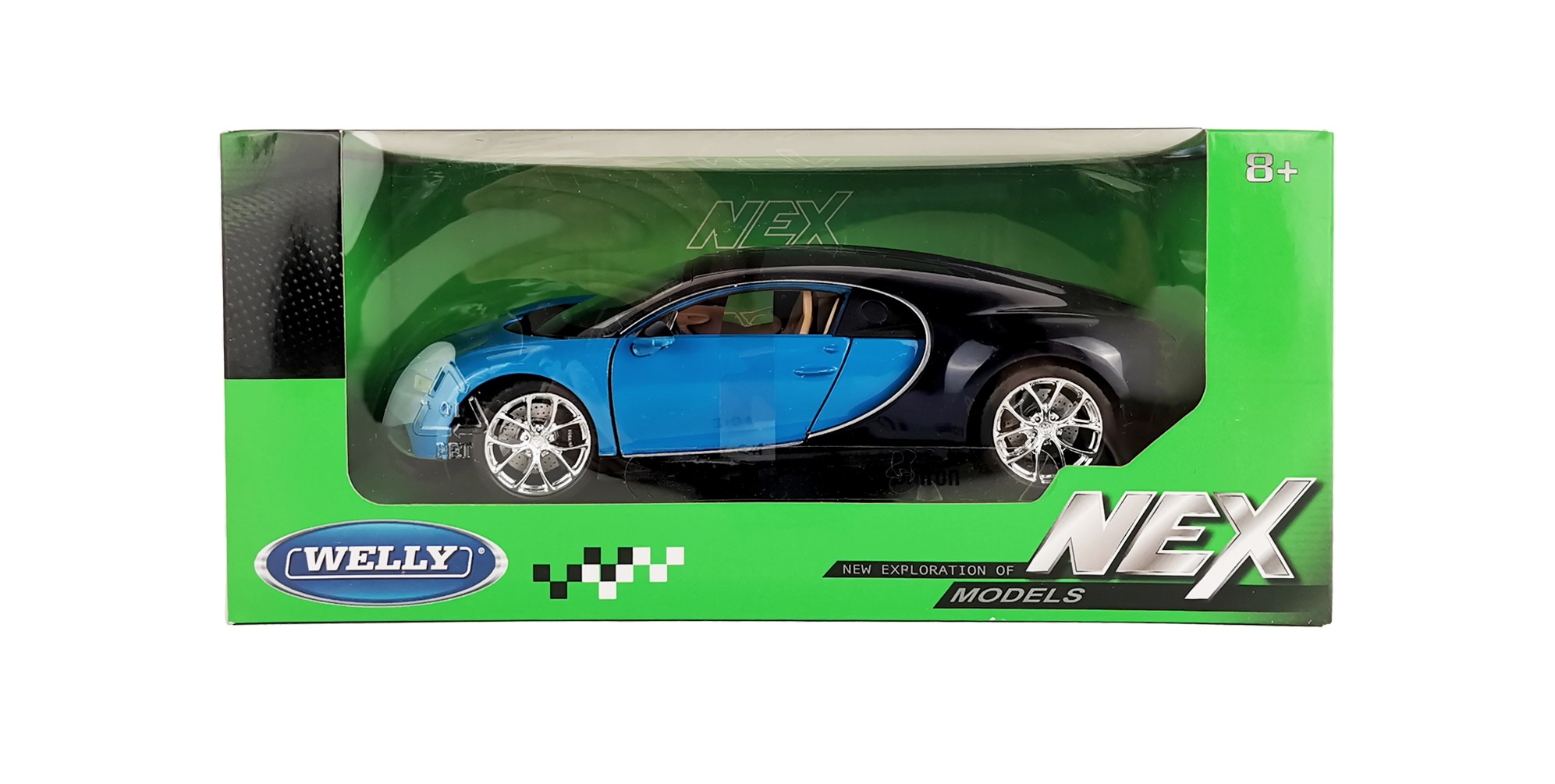 Автомобиль Welly Bugatti 1:24 синий 24077W - фото 2