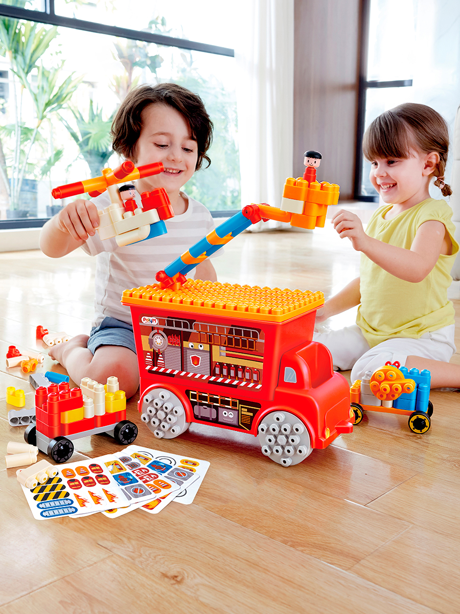 Конструктор Hape Пожарно-спасательная машина 106 дет. - фото 2