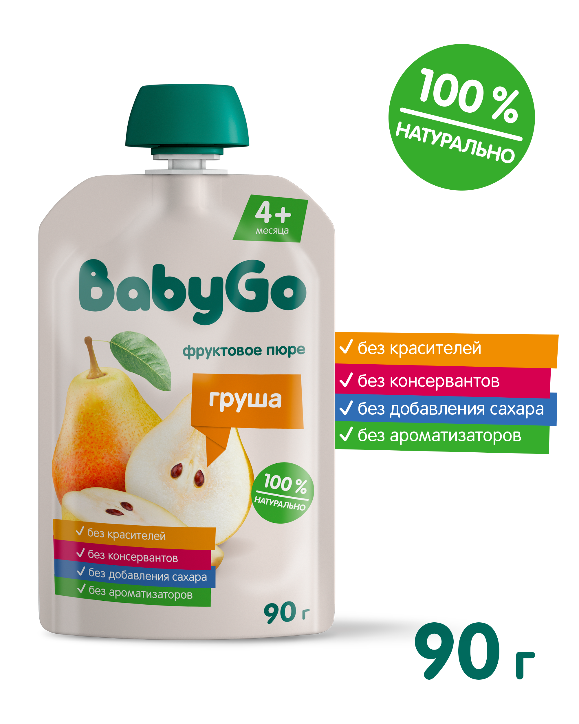 Пюре BabyGo Груша с 4 мес 90 г - фото 2