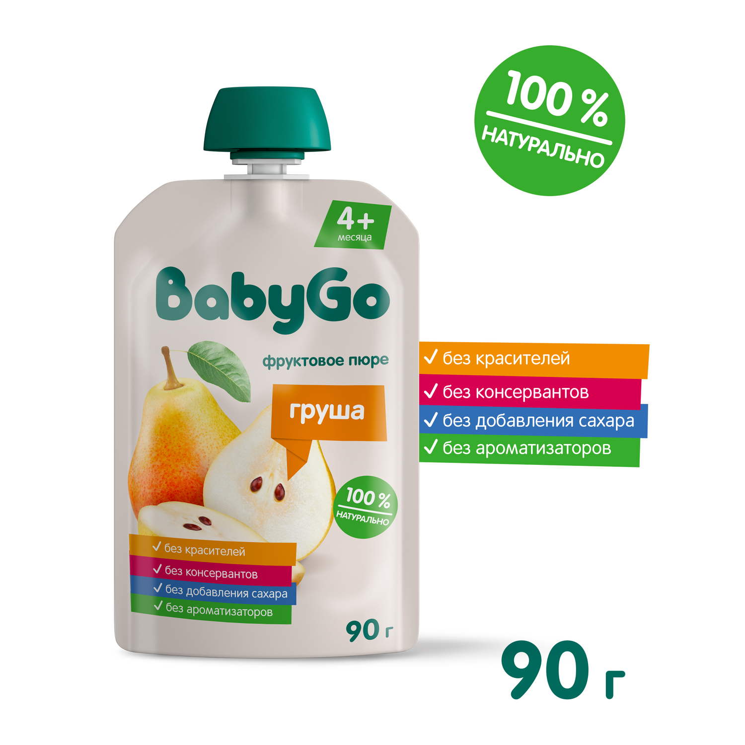 Пюре BabyGo Груша с 4 мес 90 г - фото 2