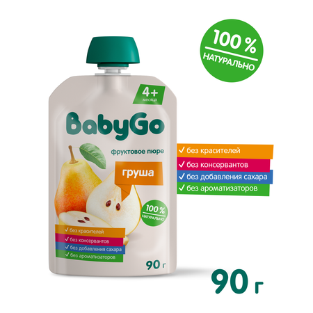 Пюре BabyGo Груша с 4 мес 90 г