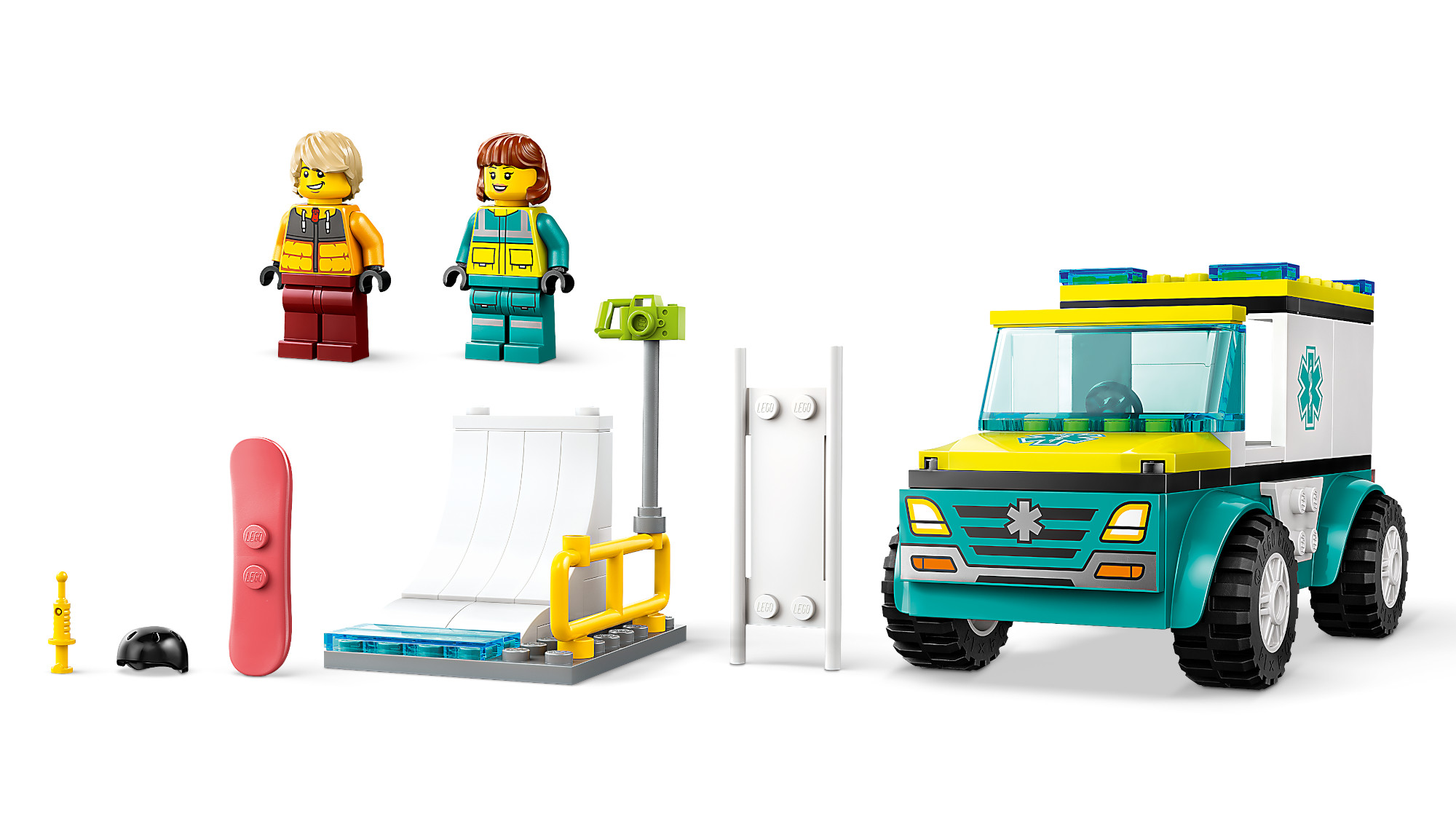 Конструктор LEGO City Скорая помощь и сноубордист 79 дет. - фото 4