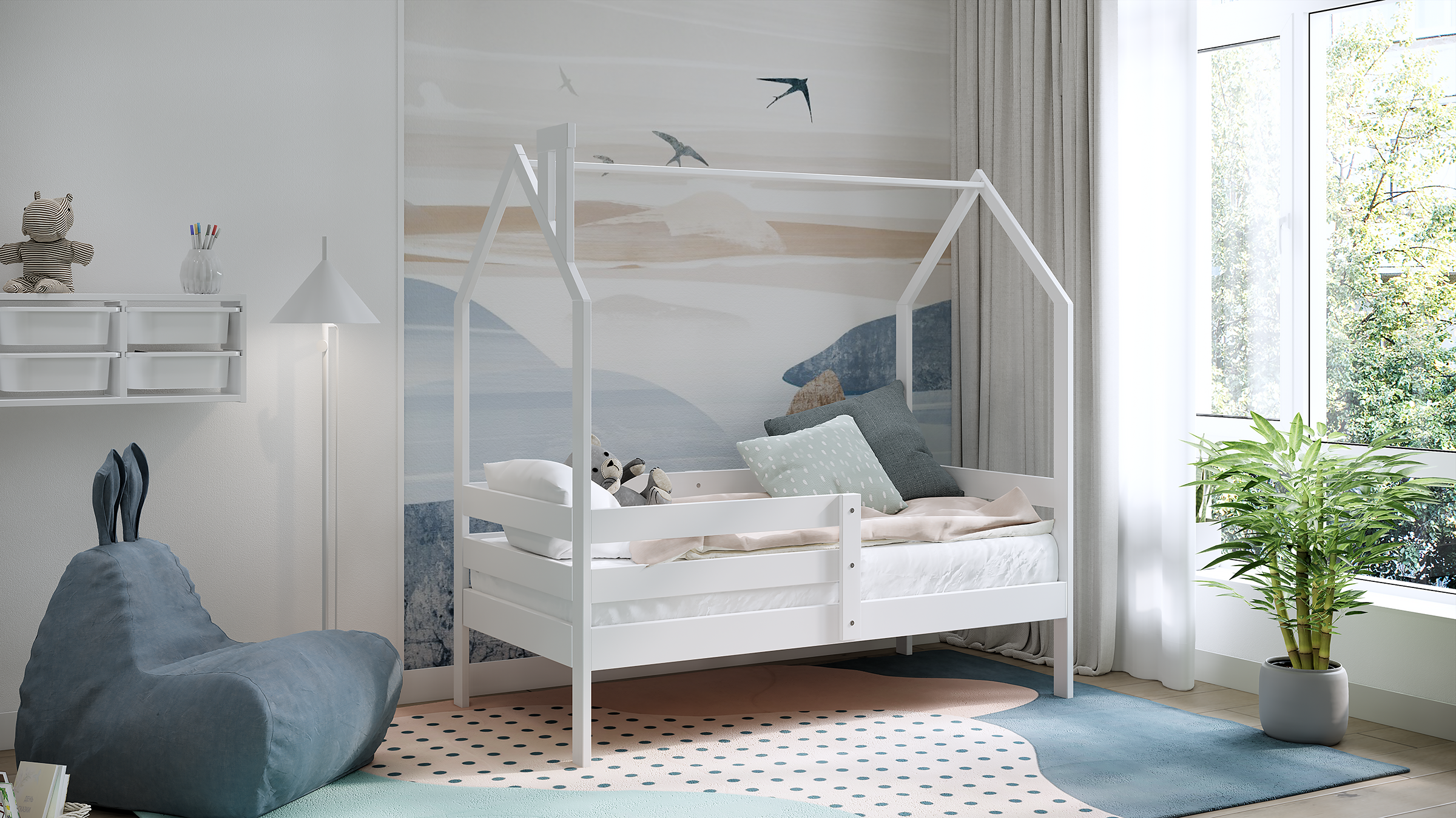 Кровать односпальная IKEA Ош (белый) - фото 3