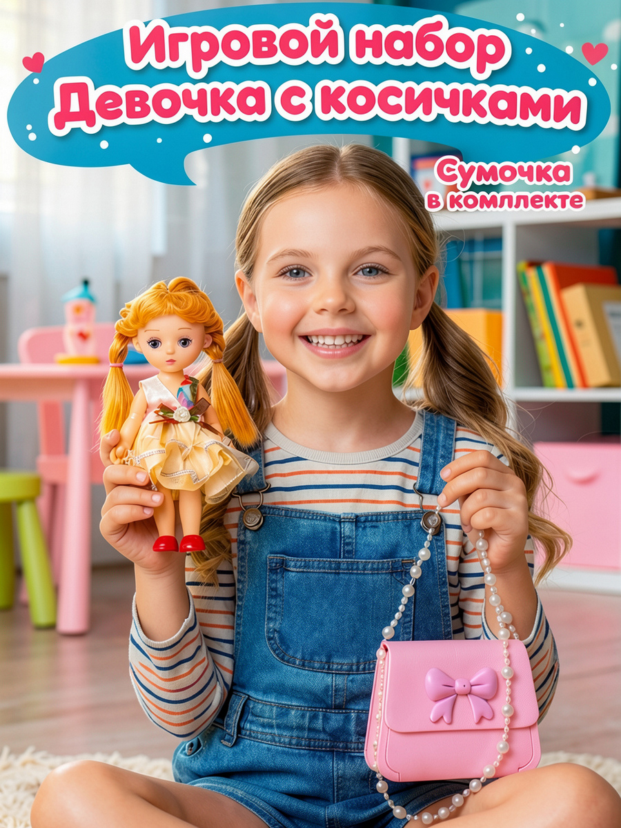 Кукла мини Happy Family Принцесса 16 см сумочка 10 см HP1125900 - фото 3