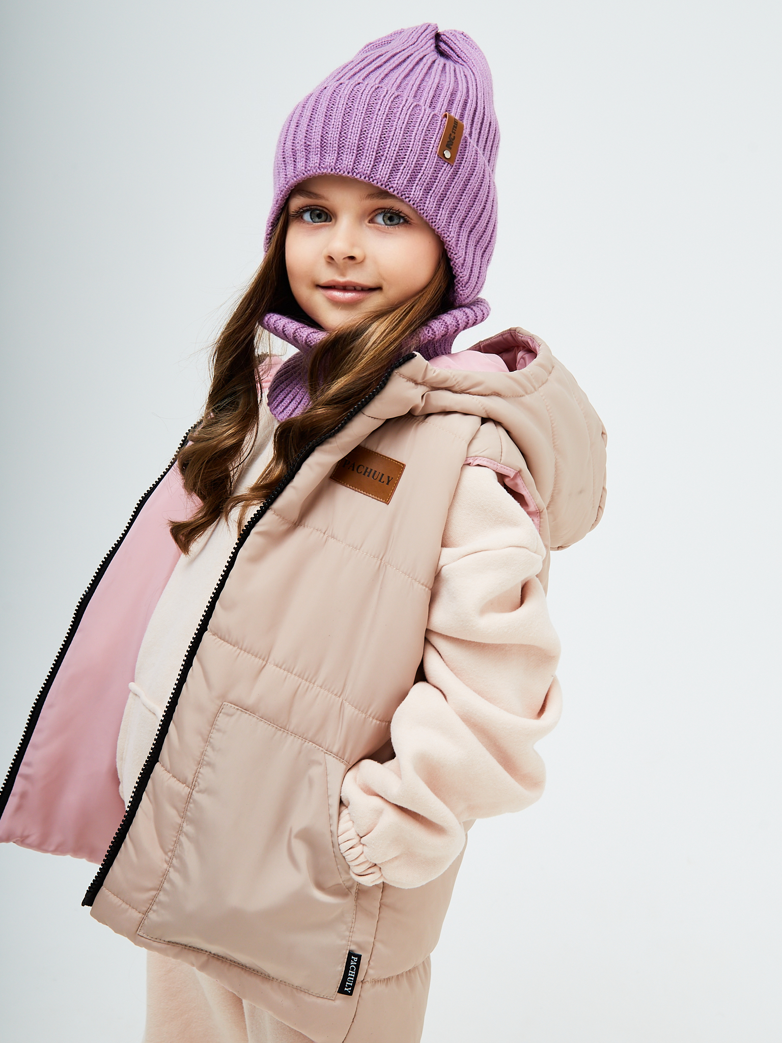 Шапка и снуд NYCkids NYC-H-56-zaviazki-lilac - фото 10
