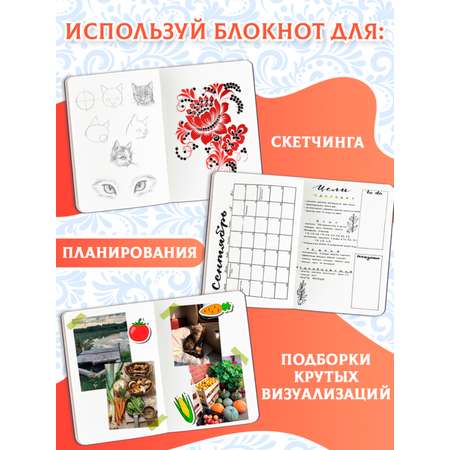 Скетчбук Проф-Пресс блокнот на резинке. Кот ля рус А5 80 лист. 1 шт.