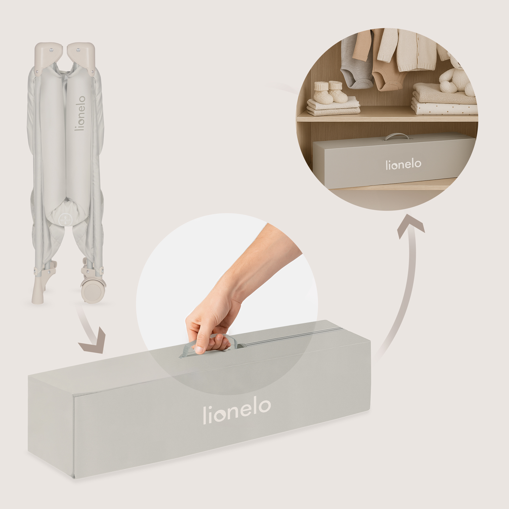 Манеж кровать Lionelo бежевый LO-AMELIE BEIGE SAND - фото 5