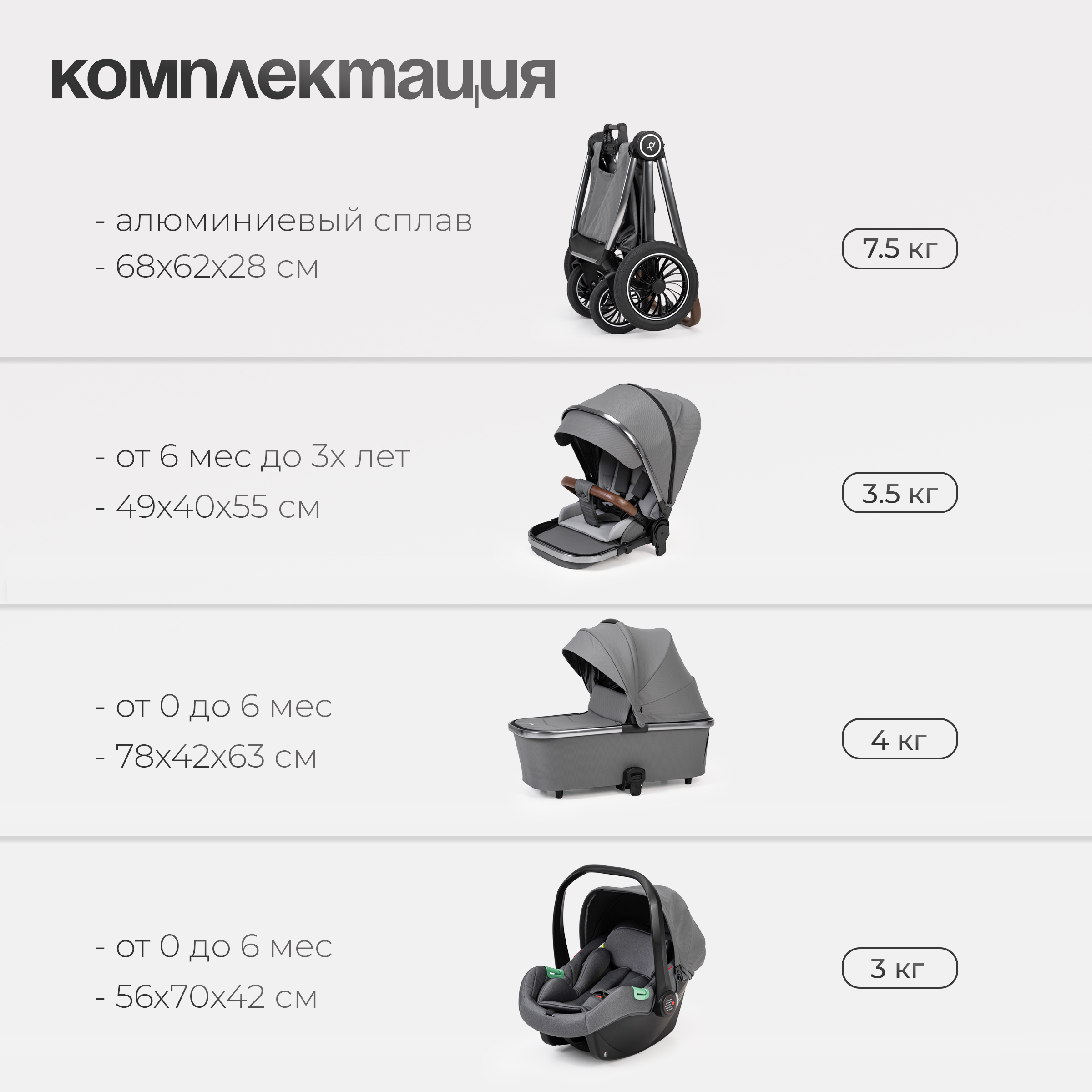Коляска 3в1 Tomix Adele - фото 20