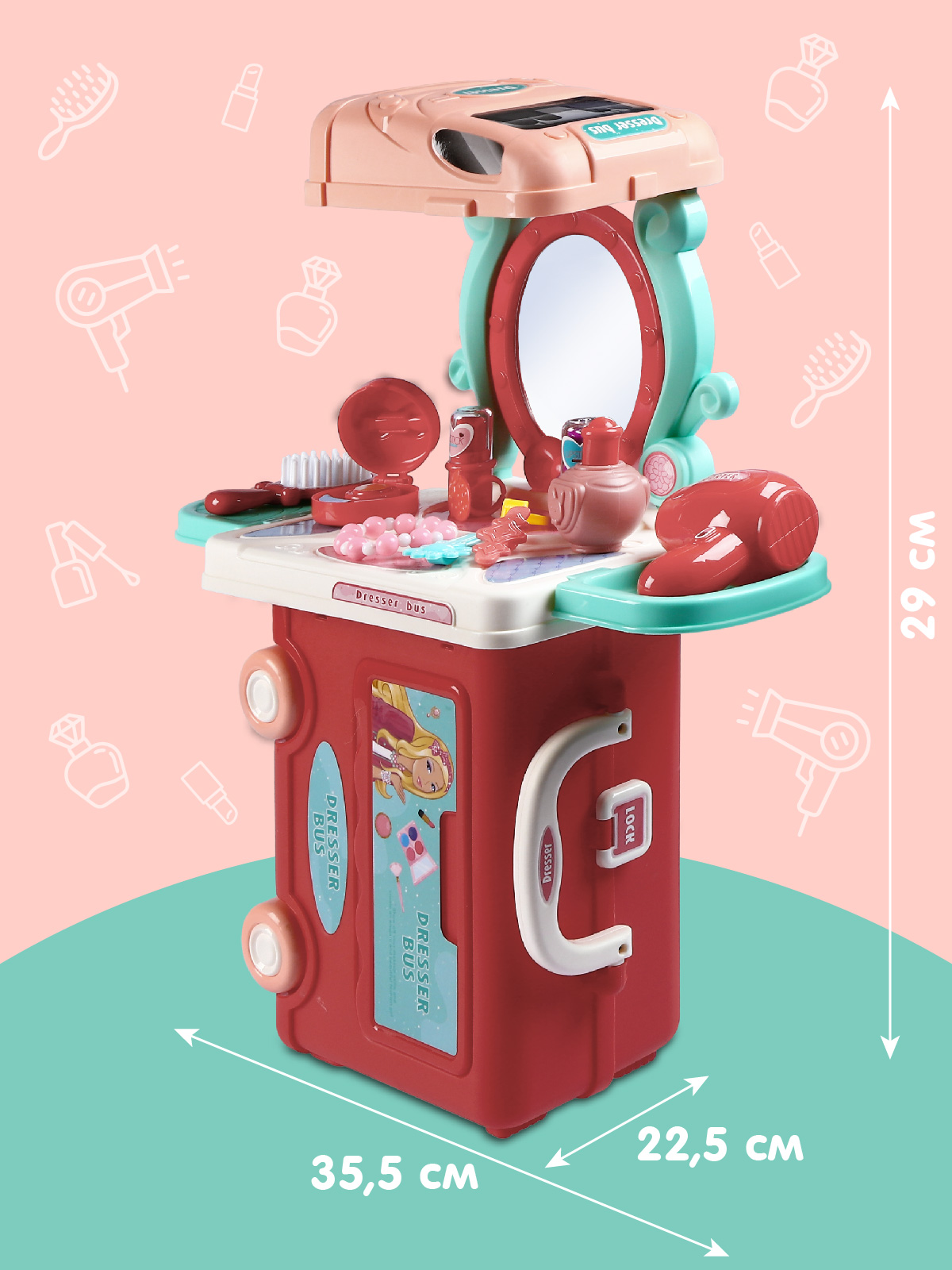 Игрушка AMORE BELLO фен, косметика, туалетный столик - фото 5