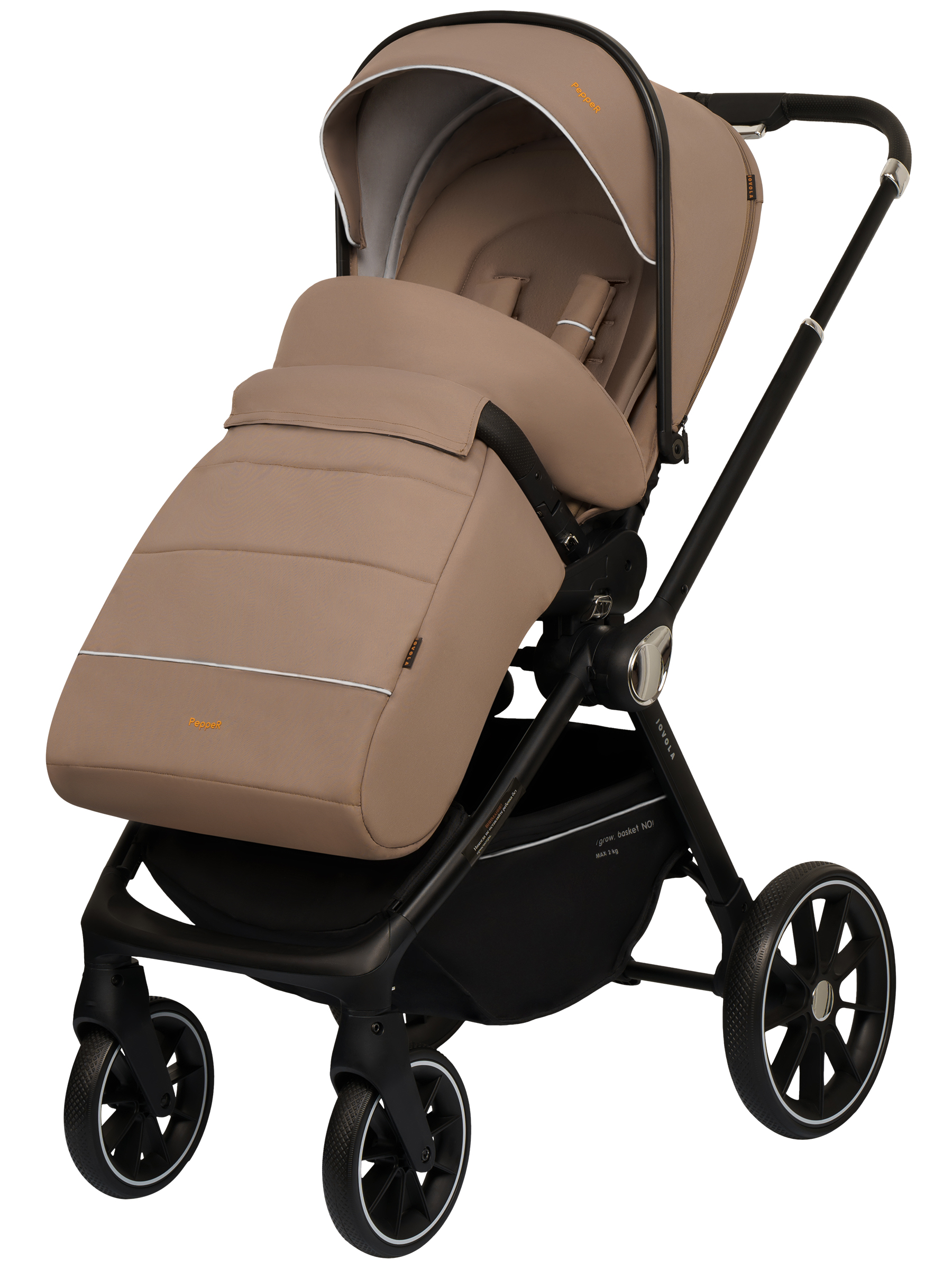 Коляска 2в1 JOVOLA Pepper универсальная коричневый - фото 19