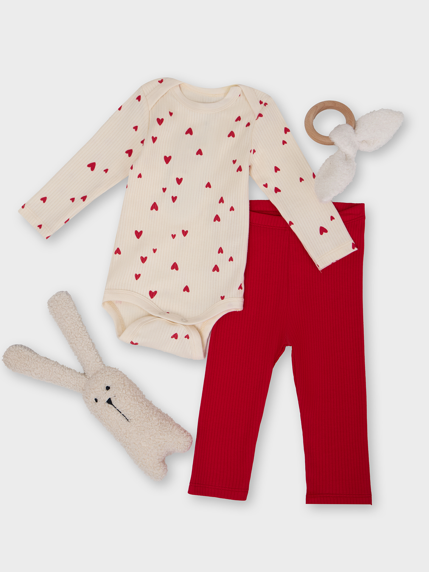 Комплект Mark Formelle (Марк Формэль) 89406/сердечки на молочном +красный - фото 1