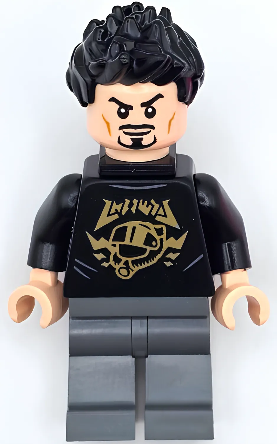 Изображение товара Минифигурка LEGO Marvel Тони Старк в черном свитере и золотом шлеме Изображение товара Минифигурка LEGO Marvel Тони Старк в черном свитере и золотом шлеме
