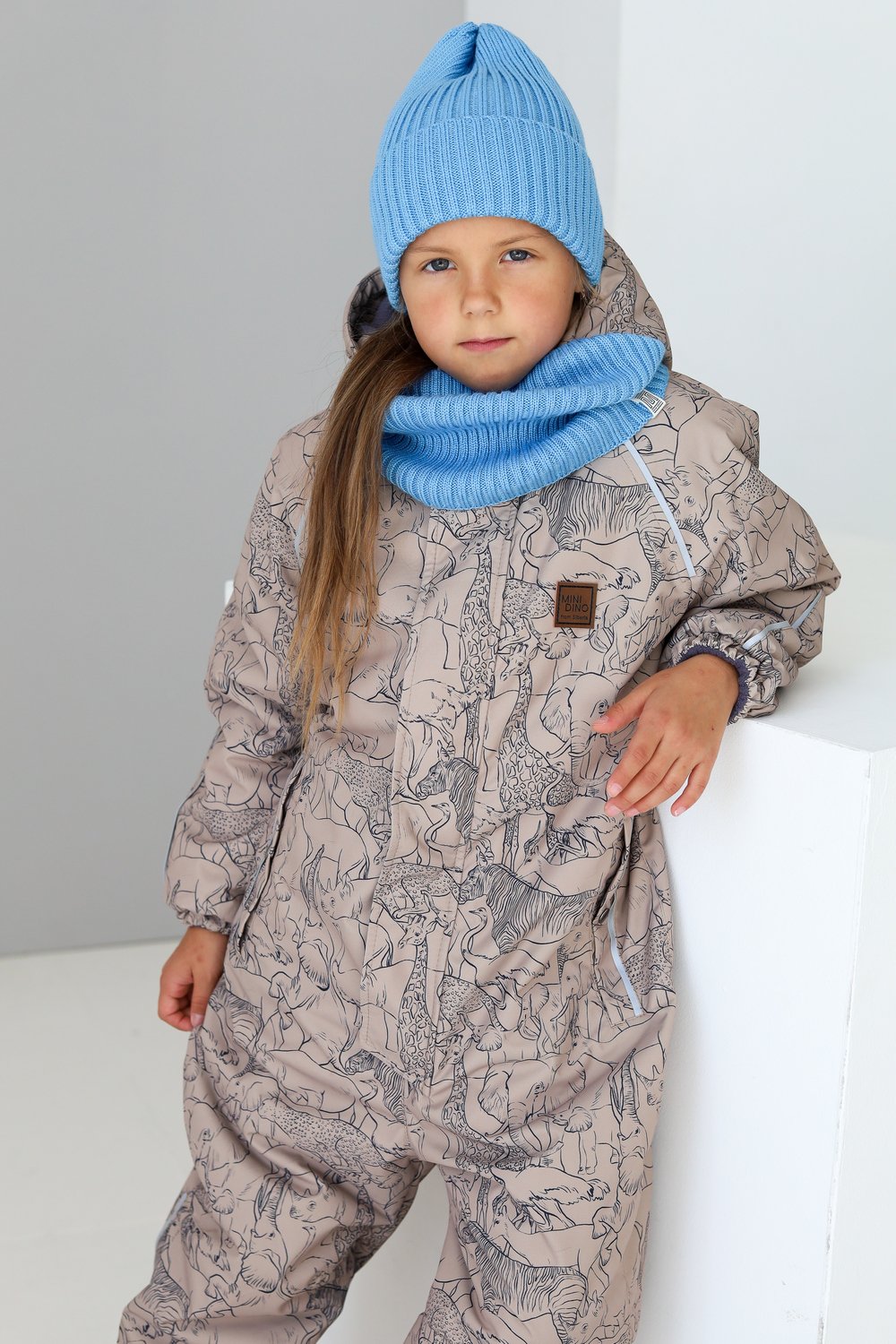 Снуд MINIDINO ВЯЗ-СН-001Снуд-труба вязаный небесно-голубой - фото 2