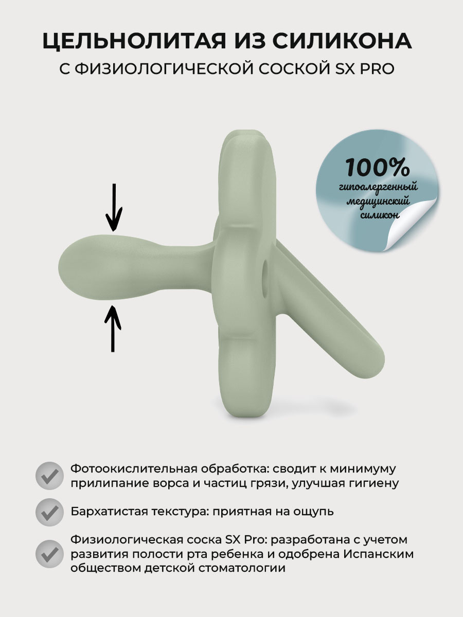 Пустышка Suavinex силикон ортодонтическая от 6 мес. 1 шт. - фото 3