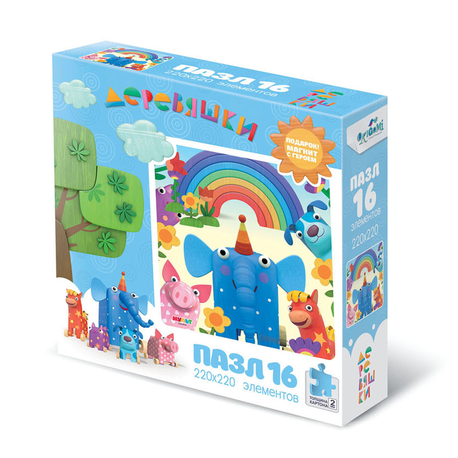 Пазл ORIGAMI Деревяшки классический в ассортименте - фото 4