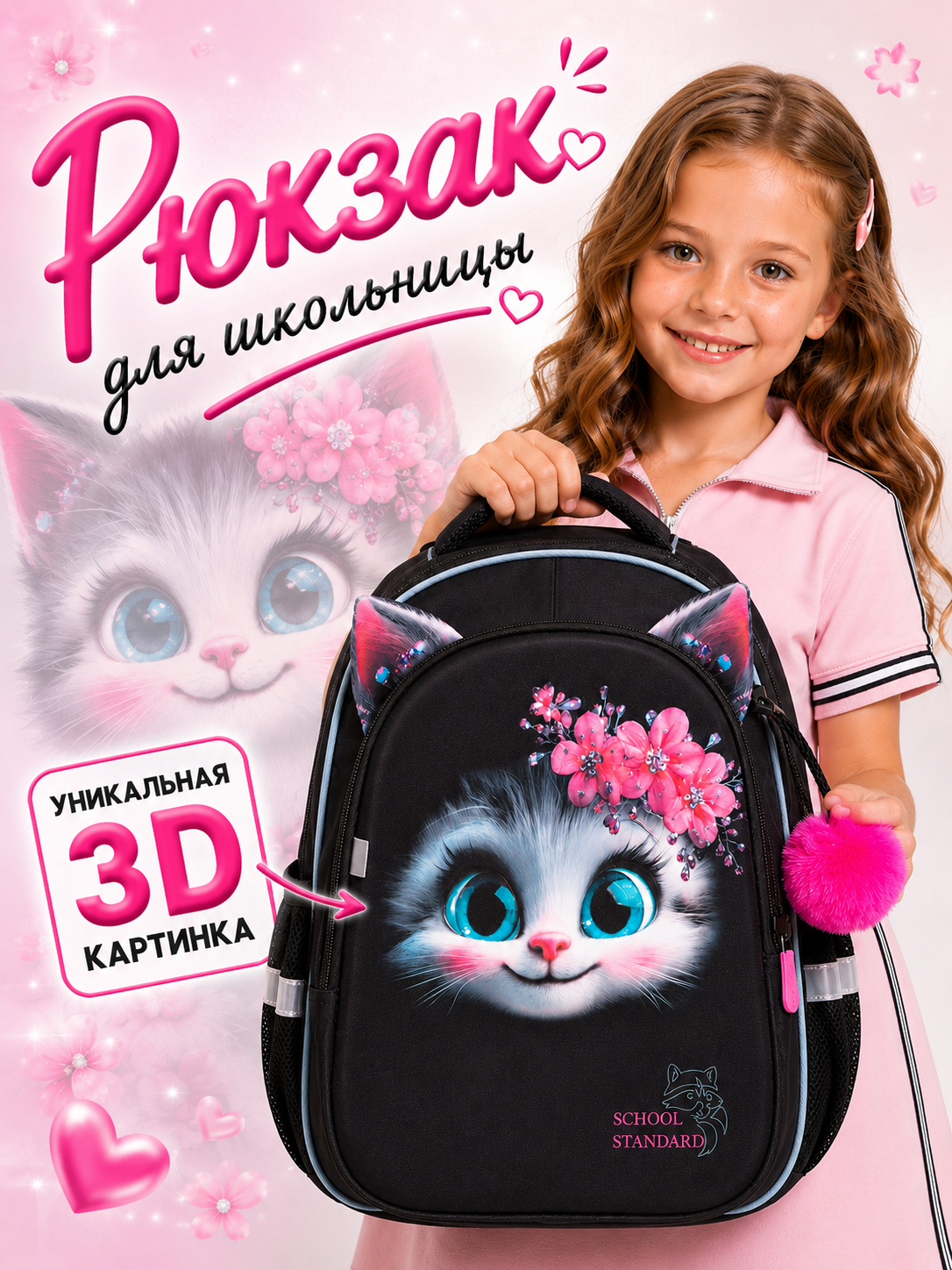 Изображение товара Детский рюкзак School Standard с анатомической спинкой и брелоком Изображение товара Детский рюкзак School Standard с анатомической спинкой и брелоком
