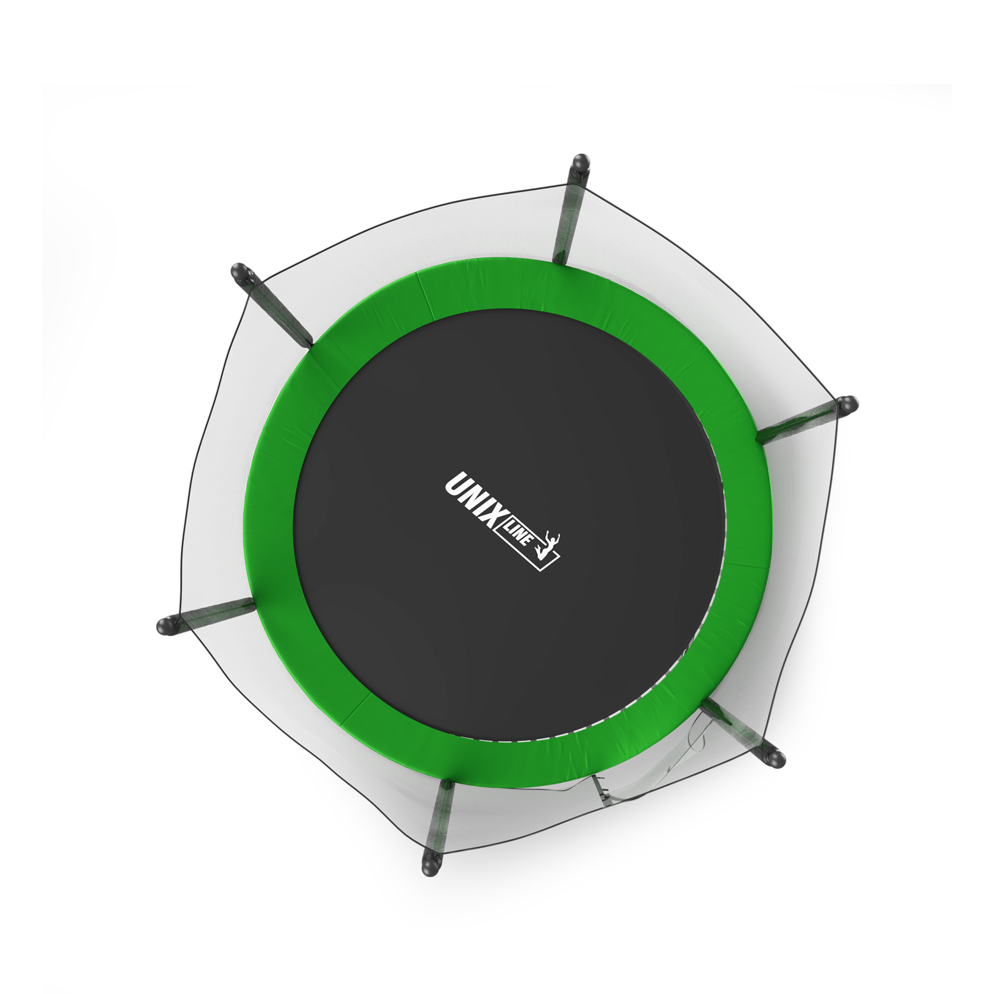 Батут каркасный Simple 8 ft UNIX line Green с внешней защитной сеткой общий диаметр 244 см до 140 кг - фото 16