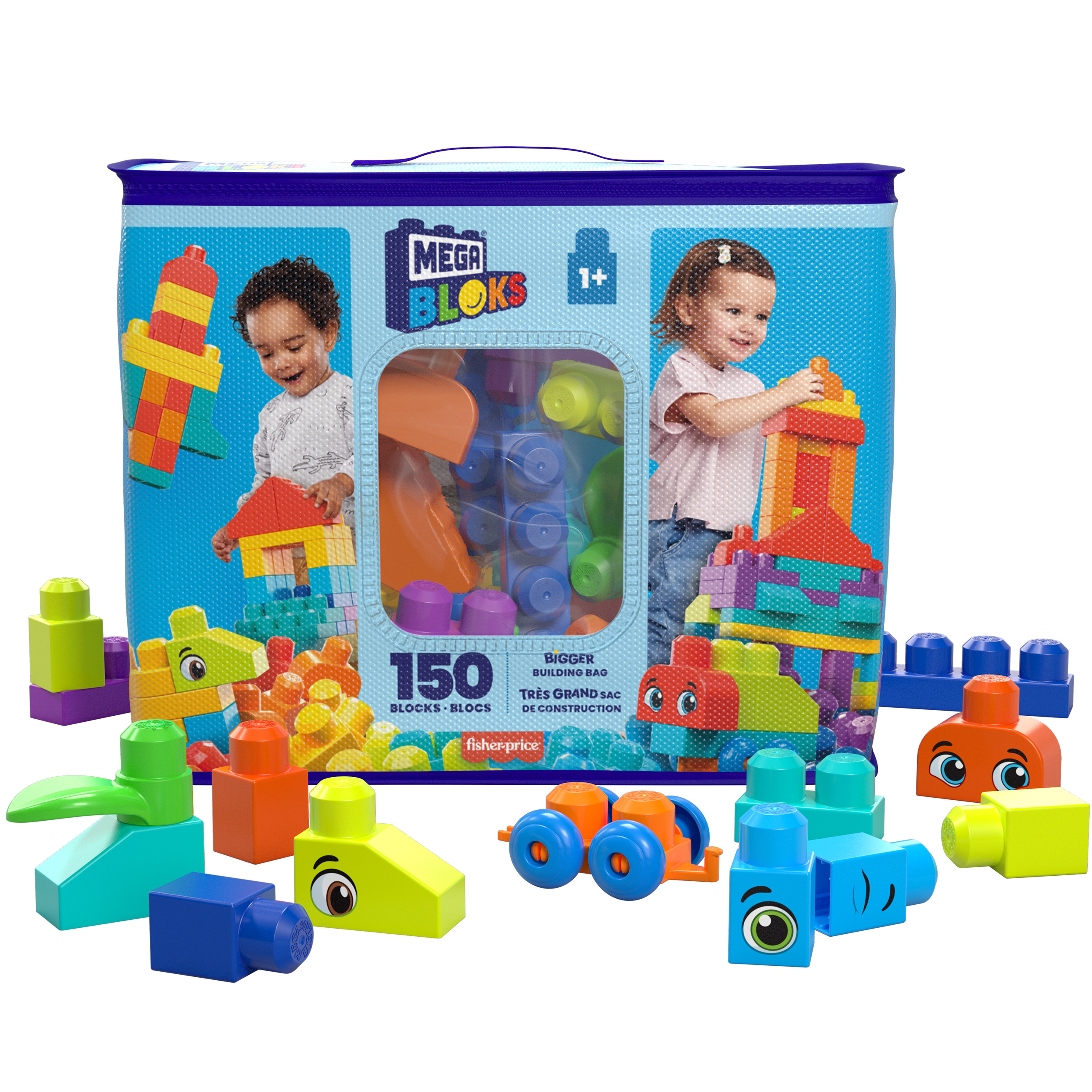 Конструктор Mega Bloks Bigger Building Bag 150 дет. - фото 1