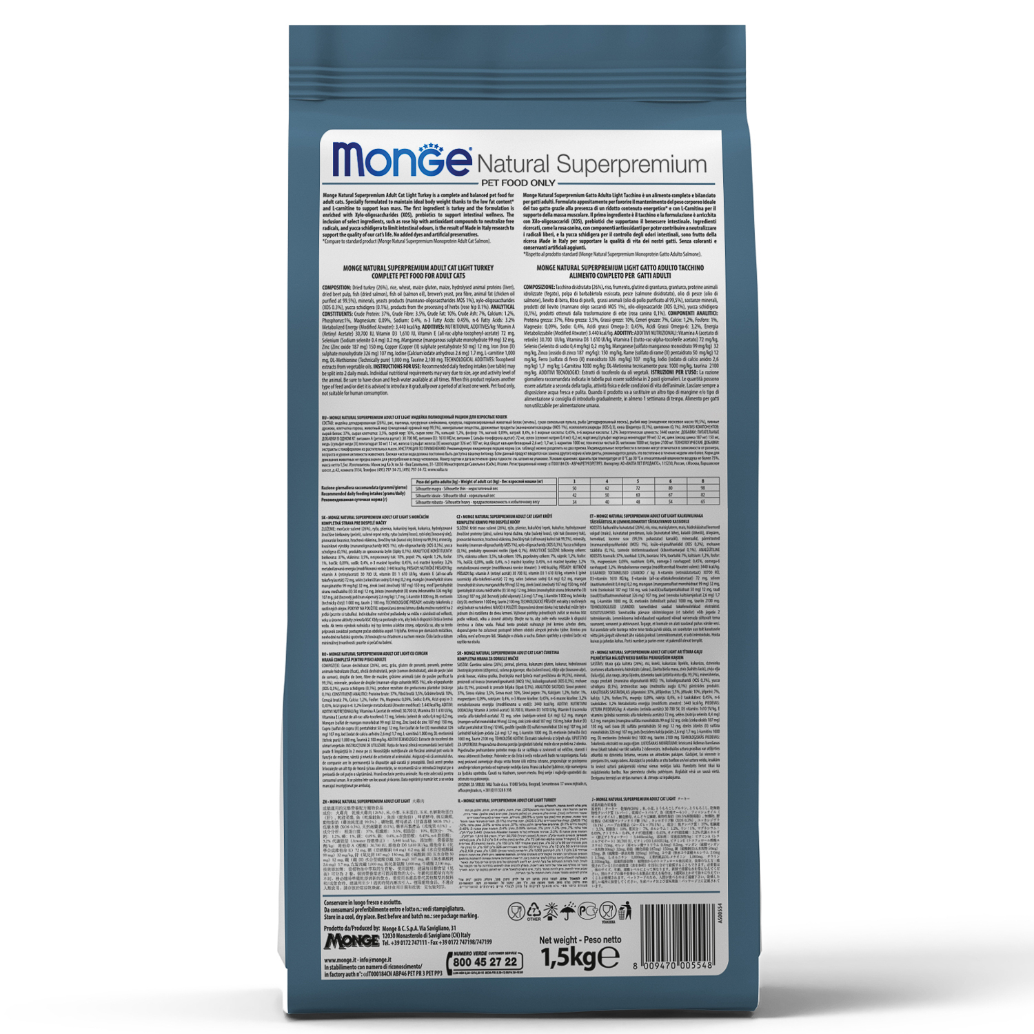 Корм для кошек MONGE Cat Monoprotein стерилизованных форель 1.5кг - фото 3