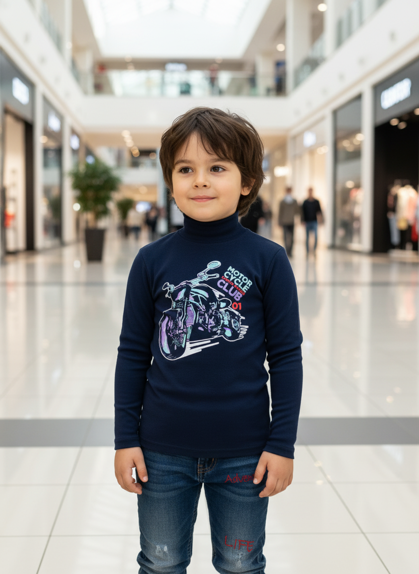 Водолазка Утенок 645п темно-синий мото - фото 2