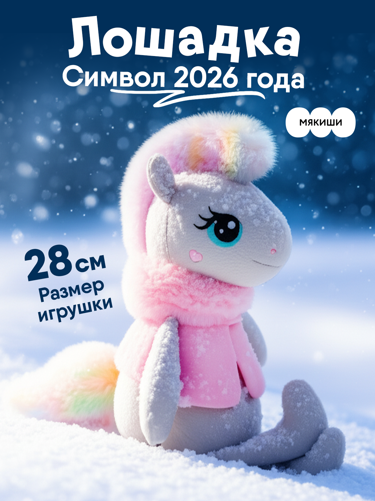 Мягкая игрушка Мякиши Лошадка Зефирка, подарок - фото 1