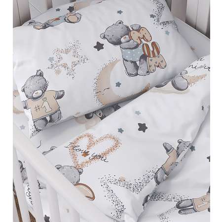 Комплект постельного белья Lemony kids Teddy bear Белый 3 предмета