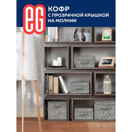 Короб для хранения ЕВРОГАРАНТ серии Grey Flower подкроватный 100х50х15 см на молнии