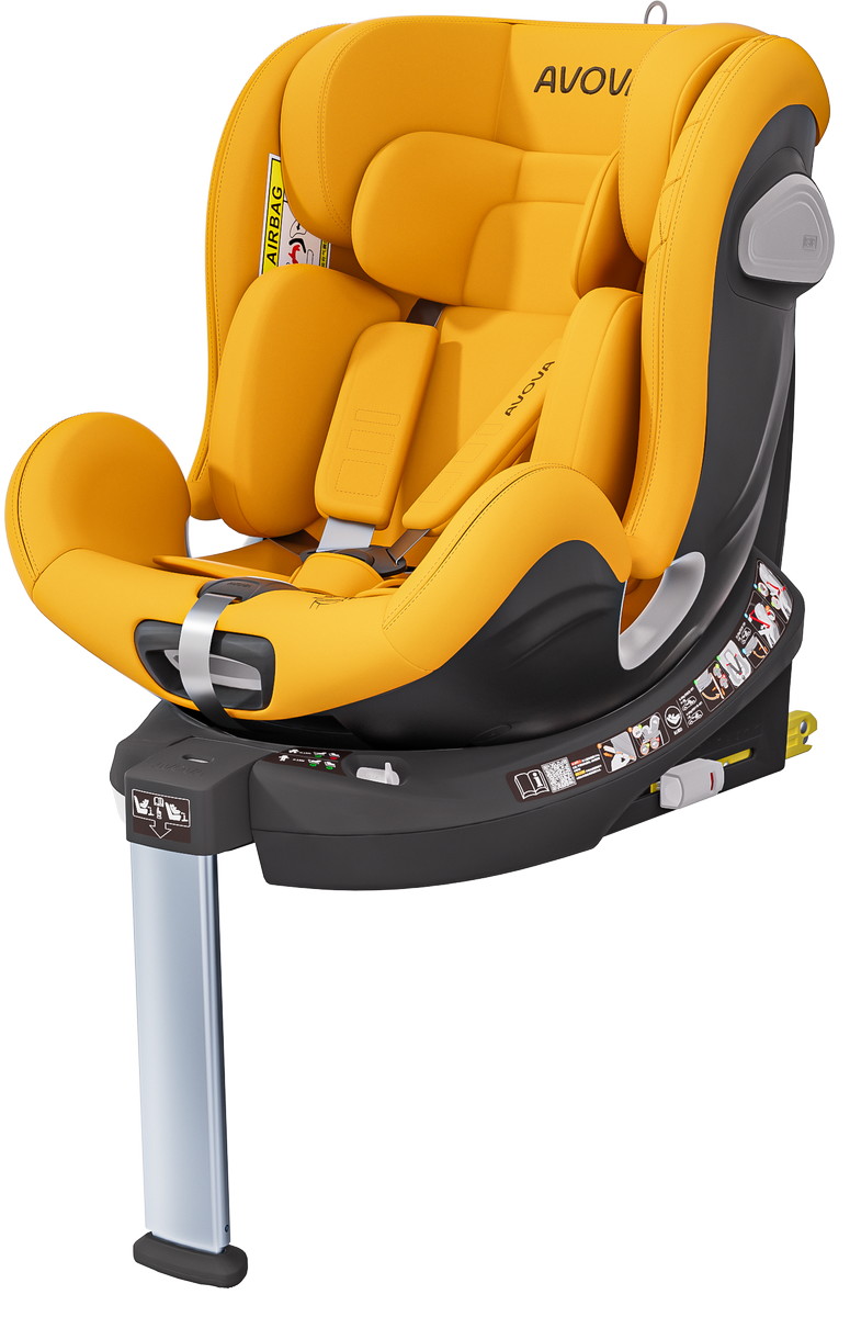 Автокресло Avova Swan Fix i-size Isofix 0+/1/2 (0-25 кг) желтый - фото 1