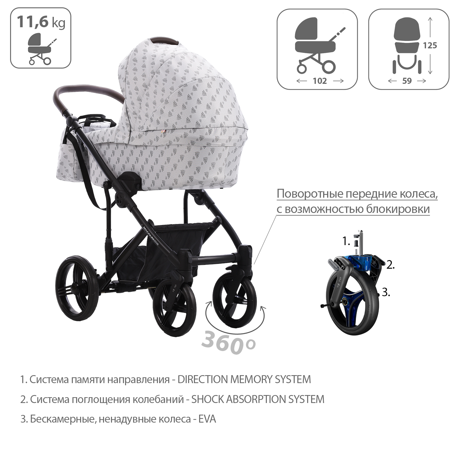 Коляска 2в1 Bebetto Magnum Light - фото 4